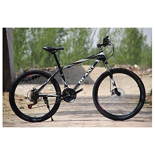 Mountain Bike : LKAIBIN Cross country bike Outdoor sports Fork Suspension Mountain Bike, 26Inch Wheels with Dual Disc Brakes, 2130 Speeds Shimano Drivetrain (Color : Black)