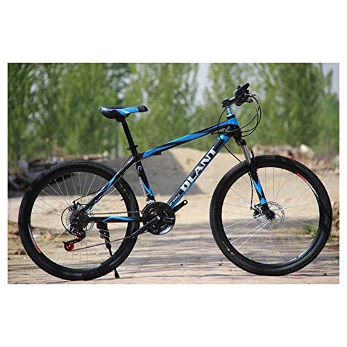 Mountain Bike : LKAIBIN Cross country bike Outdoor sports Fork Suspension Mountain Bike, 26Inch Wheels with Dual Disc Brakes, 2130 Speeds Shimano Drivetrain (Color : Blue)