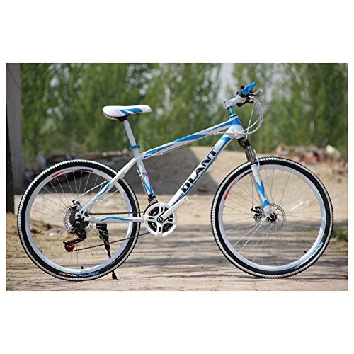 Mountain Bike : LKAIBIN Cross country bike Outdoor sports Fork Suspension Mountain Bike, 26Inch Wheels with Dual Disc Brakes, 2130 Speeds Shimano Drivetrain (Color : White)
