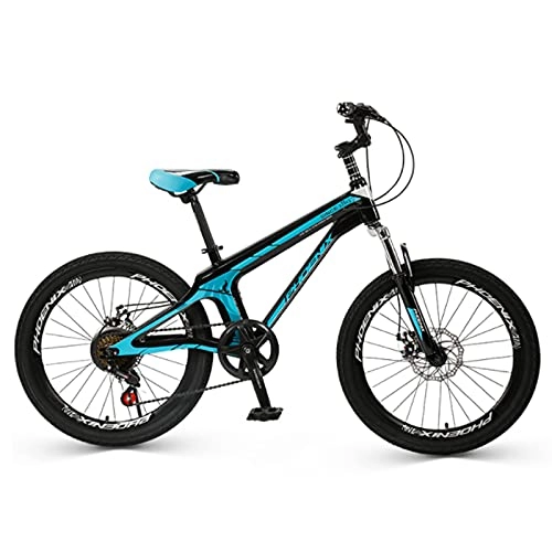 Mountain Bike : LLF 20 Inch Mountain Bike 7 Speed MTB Bicycle With Suspension Fork, Dual-Disc Brake, Urban Commuter City Bicycle for Adult Student Outdoors Sport(Size:7 speed, Color:Blue)