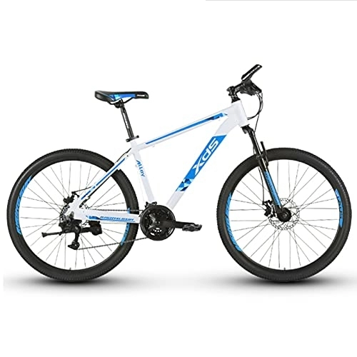 Mountain Bike : LLF 26 Inch Mountain Bike, Full Suspension 21 Speed High-Tensile Carbon Steel Frame MTB With Dual Disc Brake for Men And Women(Size:26inch, Color:Blue)
