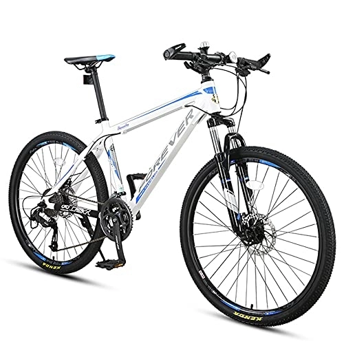 Mountain Bike : LLF Adult Mountain Bike, 24 Speeds, 24 / 26 / 27.5-Inch Wheels, High-carbon Steel Frame, Dual Mechanical Disc Brakes, Multiple Colors(Size:27.5inch, Color:White)