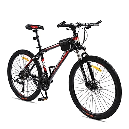 Mountain Bike : LLF Mens And Womens Mountain Bike, 24-Inch Wheels, 21-30 Speed Shifters, Aluminum Frame Dual-Disc Brake MTB Bicycle(Size:27 speed, Color:Red)