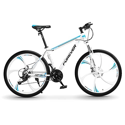 Mountain Bike : LLF Mountain Bike, 26 Inch Bikes, Double Disc Brake Lightweight Aluminum Alloy Frame, 6 Knife Wheel Variable Speed Bicycle Shock Absorption Road Bicycle(Size:30 speed, Color:Blue)