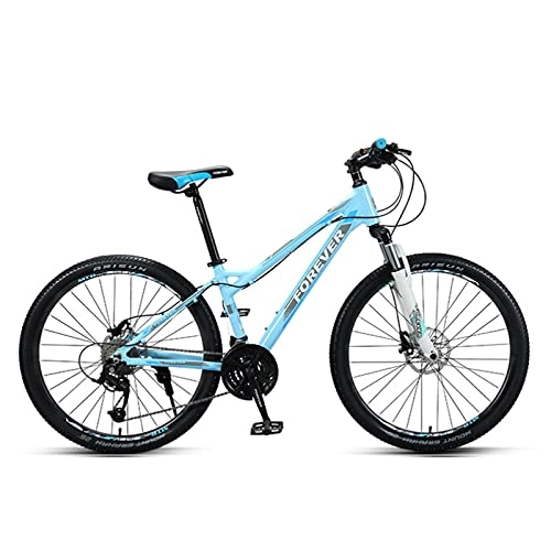 Mountain Bike : LLF Mountain Bike, 26-Inch Wheels, Aluminum Frame, 27-Speed Rear Deraileur, Front and Rear Disc Brakes, for Adult Student Outdoors Sport(Size:26inch, Color:Blue)