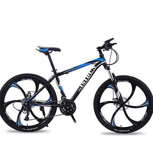 Mountain Bike : LNSTORE Bicycle Mountain Bike Adult Man Variable Speed Double Disc Brake Shock Absorption Off-road Exquisite workmanship ( Color : Black blue , Size : 30speed )