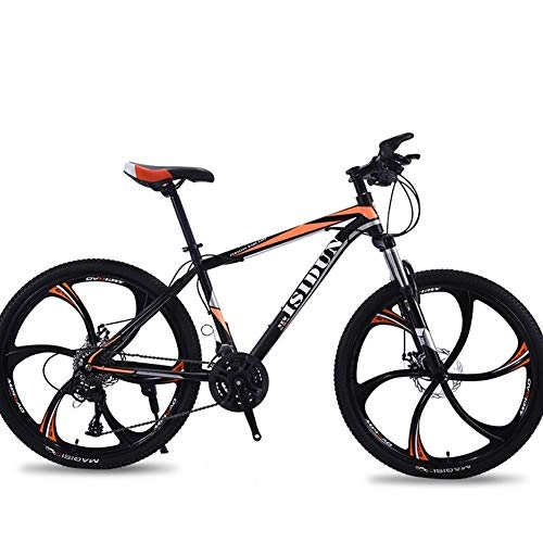 Mountain Bike : LNSTORE Bicycle Mountain Bike Adult Man Variable Speed Double Disc Brake Shock Absorption Off-road Exquisite workmanship ( Color : Black orange , Size : 30speed )