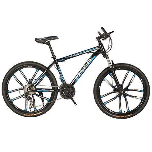 Mountain Bike : LNX 24 / 26inch mountain bike, double disc brakes-high carbon steel variable speed cross-country bike (30 speed), adult, student and youth bike
