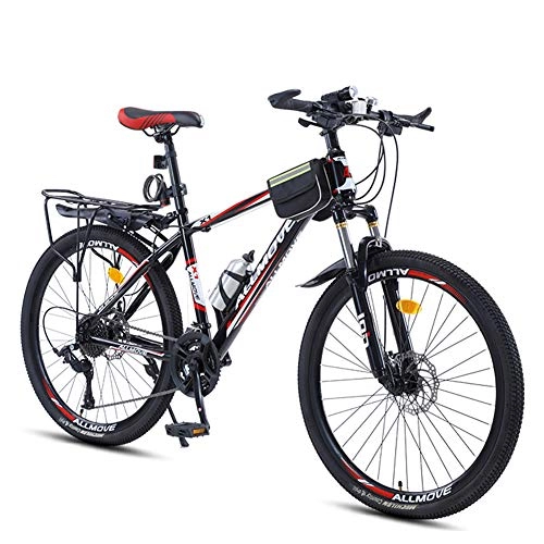 Mountain Bike : LNX Adult Full Suspension Bicycle - 24 / 26inch High carbon steel mountain bike - Unisex - for student and youth bicycles (21 / 24 / 27 / 30 speed) Double disc brake