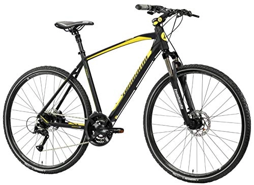 Mountain Bike : Lombardo Amantea 200 28 Inch 56 cm Men 24SP Hydraulic Disc Brake Black / Yellow