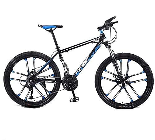 Mountain Bike : lqgpsx Adult Offroad Mountain Bike, 24 Inch Integrated Wheel Spoke Wheel 21 Speed Variable Speed Road Bicycle, for Urban Environment and Commuting To Get Off Work (Color:White)