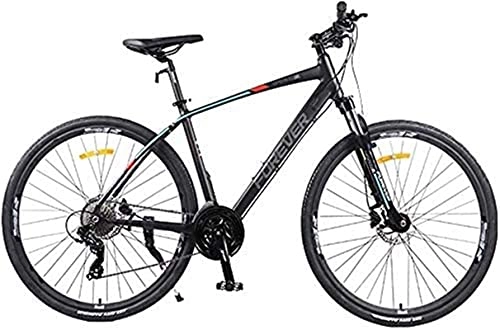 Mountain Bike : lqgpsx MTB women 26-inch 27-speed mountain road vehicles, double disc aluminum hard tail mountain bike, the seat can be adjusted (Color:Grey)