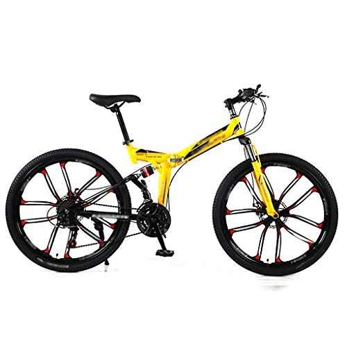 Mountain Bike : LWZ Mountain Bikes for Asults Full Suspension 26 Inch 21 Speed Carbon Steel Mountain Trail Bikes with Dual Disc Brakes Road Bicycle