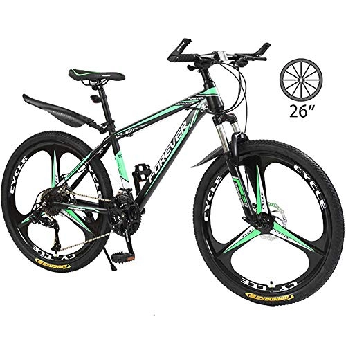 Mountain Bike : LXDDP Mountain Bike Carbon Steel Road Racing Bicycle Fork Suspension 3 Spoke Wheels Double Disc Brakes Outdoor Bicycle Racing Cycling