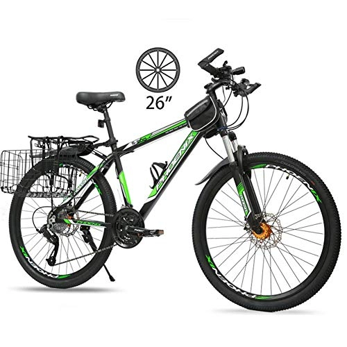 Mountain Bike : LXDDP Teen Mountain Bike, Double Brake Bicycle, Shock-Absorbing Off-Road Racing Bike, 26-Inch Student Variable Speed Off-Road Double Cycling for Men and Women