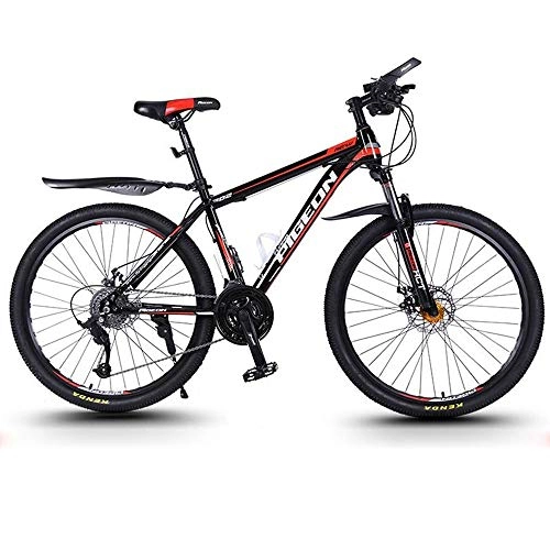 Mountain Bike : LXYFC Mountain Bike Mens Bicycle Bike Bicycle 26inch Adult Mountain Bicycles Carbon Steel Trail Bike, Front Suspension and Dual Disc Brake 27 Speed Mountain Bike Alloy Frame Bicycle Men's Bike
