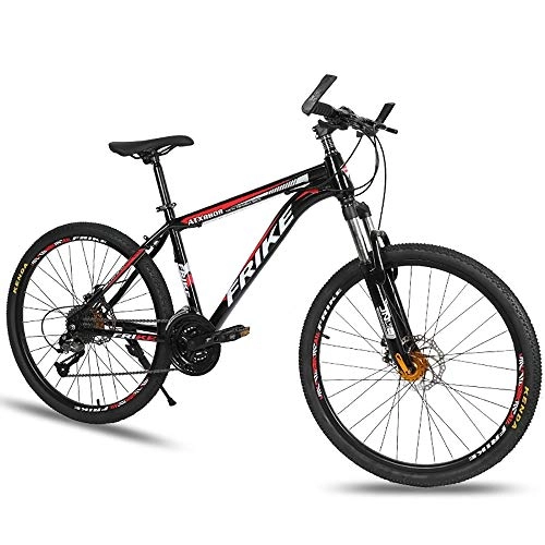 Mountain Bike : LXZH Mountain Bike 21 Speed Shimano, 26 Inch City Bicycle Carbon Steel Frame, Double Disc Brake Shock Absorber Bicycle for Men Women, Red