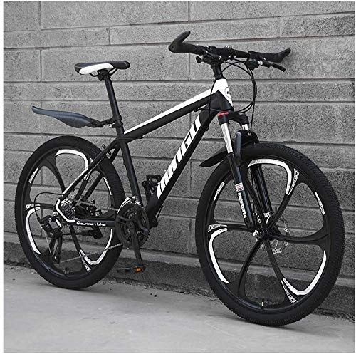 Mountain Bike : Lyyy 26 Inch Men's Mountain Bikes, High-carbon Steel Hardtail Mountain Bike, Mountain Bicycle with Front Suspension Adjustable Seat YCHAOYUE (Color : 27 Speed, Size : Black 6 Spoke)