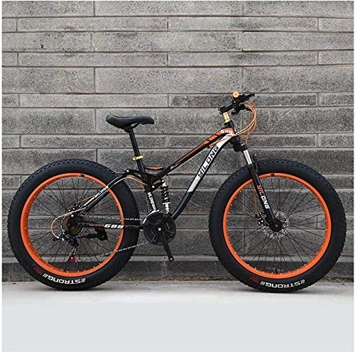 Mountain Bike : Lyyy Mens Womens Mountain Bikes, High-carbon Steel Frame, Dual Disc Brake Hardtail Mountain Bike, All Terrain Bicycle, Anti-Slip Bikes, 26 Inch YCHAOYUE (Color : Orange, Size : 24 Speed)
