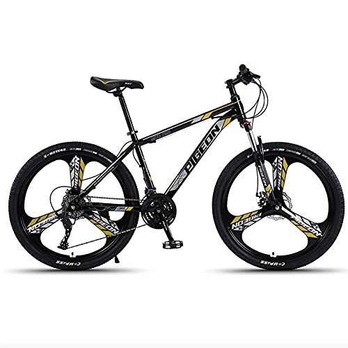 Mountain Bike : LZHi1 26 Inch Commuter Bike Mountain Bike Adult Bike, 30 Speed Suspension Fork Mountain Trail Bicycle, Adjustable Seat City Road Bike With Dual Disc Brakes(Color:Black gold)