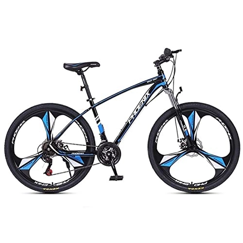 Mountain Bike : LZZB 24 Speeds Mountain Bikes Bicycles 27.5 Inches Wheels for Boys Girls Men and Wome Carbon Steel Frame with Disc Brake and Suspension Fork(Size:24 Speed, Color:Black) / Blue / 24 Speed