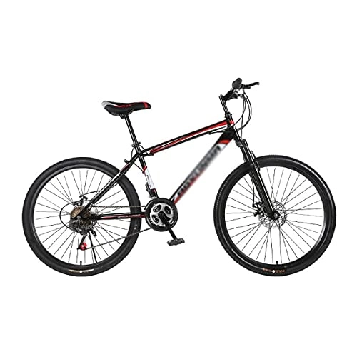 Mountain Bike : LZZB 26 inch Mountain Bike for Adults Mens Womens 21-Speed Gears Bicycle for Boys and Girls Carbon Steel Frame with Fork Suspension and Dual Disc Brakes / Red