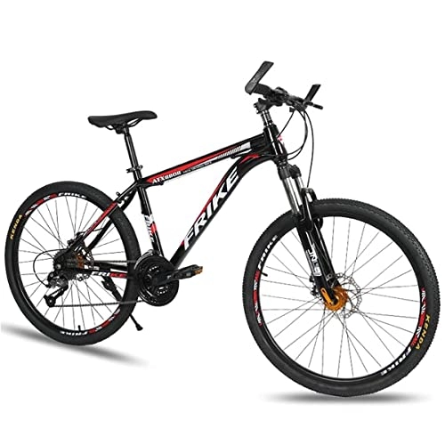Mountain Bike : LZZB 26 Inches Mountain Bikes 21 / 24 / 27 Speed Aluminum Alloy Frame Dual Disc Brakes Full Suspension MTB for Boys Girls Men and Wome(Size:27 Speed, Color:Red) / Red / 24 Speed