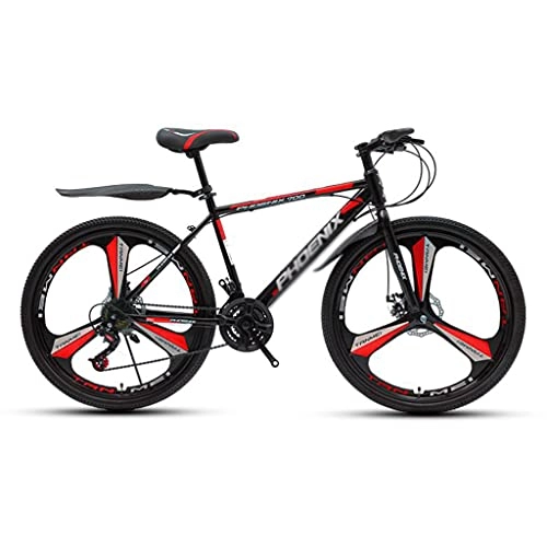 Mountain Bike : M-YN 24 / 26 Inch Mountain Bike For Men Womans 21 Speed Full Suspension Disc Brakes Beach Cruiser Bicycles(Size:24inch, Color:red)