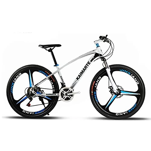 Mountain Bike : M-YN 26 Inch Mountain Bike Aluminum MTB Bicycle With 17 Inch Frame Kickstand Disc-Brake Suspension Fork Cycling Urban Commuter City Bicycle(Size:21speed, Color:white)