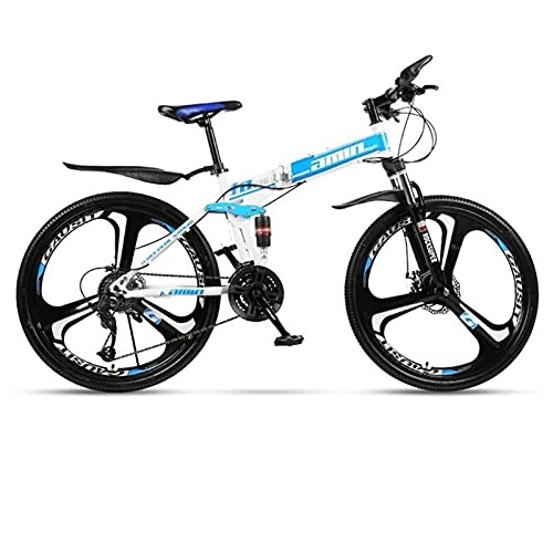 Mountain Bike : M-YN 26 Mountain Bike For Adult And Youth, 21 / 24 / 27 Speed Lightweight Mountain Bikes Dual Disc Brakes Suspension Fork(Size:24-speed, Color:Blue)