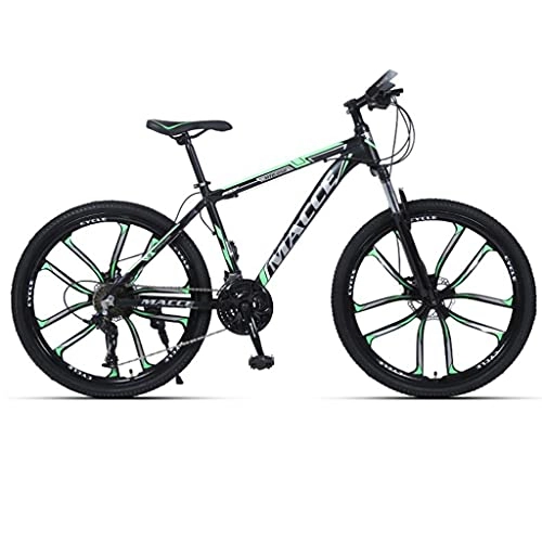 Mountain Bike : M-YN 26" Mountain Bike W Dual Disc Brakes | 21 / 24 / 27-Speed All-Terrain Bicycle W Full Suspension | Adult Road & Offroad Bike For Men Women(Size:27 speed, Color:green)
