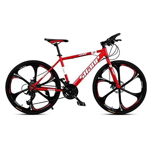 Mountain Bike : M-YN Mountain Bike 26 Inches 6-Spoke Wheels Dual Suspension Mountain Bike 21 / 24 / 27 Speed Adult Bike(Size:24speed, Color:red)