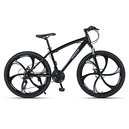 Mountain Bike : M-YN Mountain Bike 6-Spoke 21 Speed With High Carbon Steel Frame, 26-inch Wheels, Double Disc Brake, Front Suspension Anti-Slip Bikes(Color:black)