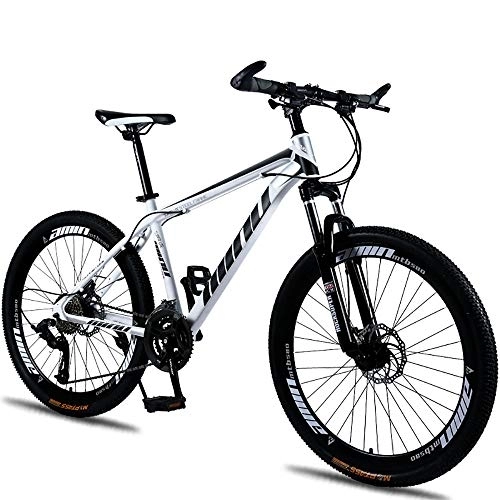 Mountain Bike : MATTE 26 Inch Adult Mountain Bikes with High Carbon Steel Frame, 21-Speed Gears Dual Disc Brakes Mountain Bicycle, Comfortable Outroad No-Slip ​​Racing Cycling
