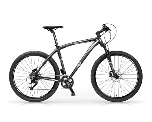 Mountain Bike : MBM Mountain Bike Twentyseven.5, alloy, front suspended, disk brakes, 27.5 inch, 27 speed (Matt Black / White, L (H52))