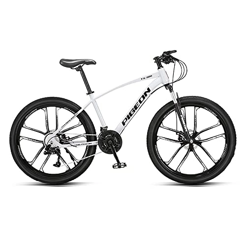 Mountain Bike : MDZZYQDS 26 inch Adult Mountain Bike, High-carbon Steel Hardtail Mountain Bike, Disc Brake 24 Speed Gears System Front Suspension MTB Bicycle Cycling Road Bike