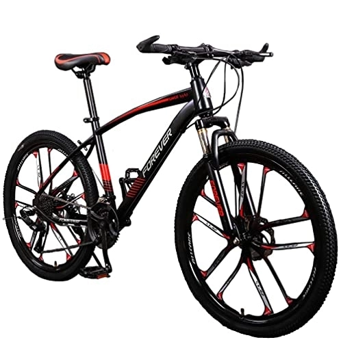 Mountain Bike : MDZZYQDS 26-inch Mountain Bike, Hardtail Mountain Bike High Carbon Steel Frame Double Disc Brake with front suspension adjustable seat, 21-speed Men and Women's Outdoor Cycling Road Bike