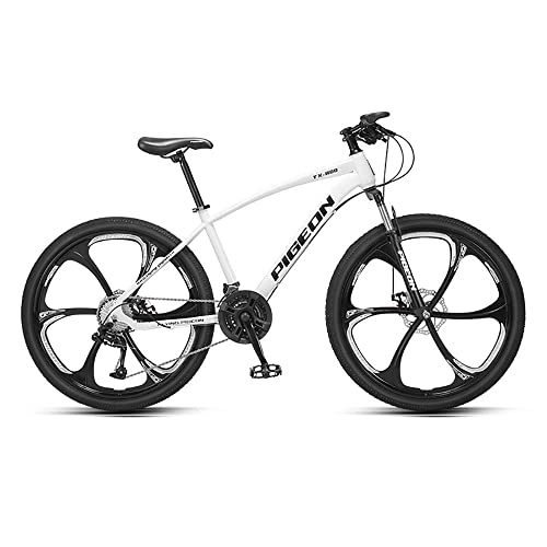 Mountain Bike : MDZZYQDS 26 Inch Mountain Bikes, 21 Speed High-carbon Steel Hardtail Mountain Bike, Mountain Bicycle with Front Suspension Adjustable Seat, Double Disc Brake Cycling Road Bike