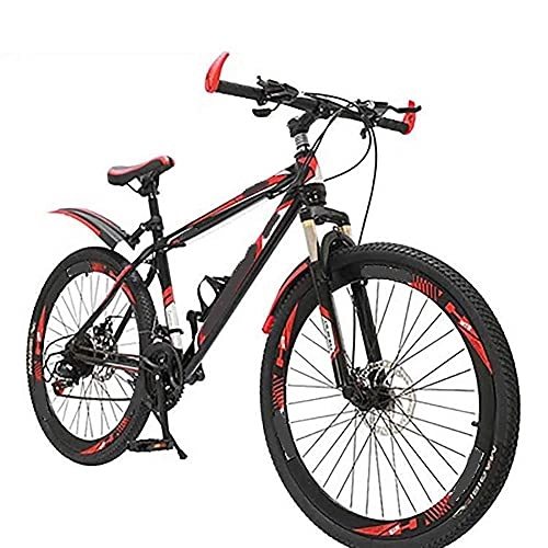 Mountain Bike : Men's And Women's Mountain Bikes, 20, 24, And 26 Inch Wheels, 21-27 Speed Gears, High Carbon Steel Frame, Double Suspension, Blue, Green And Red (Color : Red, Size : 20 inches)
