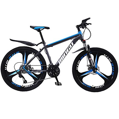 Mountain Bike : Men's Mountain Bike 26 Inch, High-carbon Steel Hardtail Mountain Bike, Mountain Bicycle with Front Suspension Adjustable Seat, 27 Speed-Black blue_D