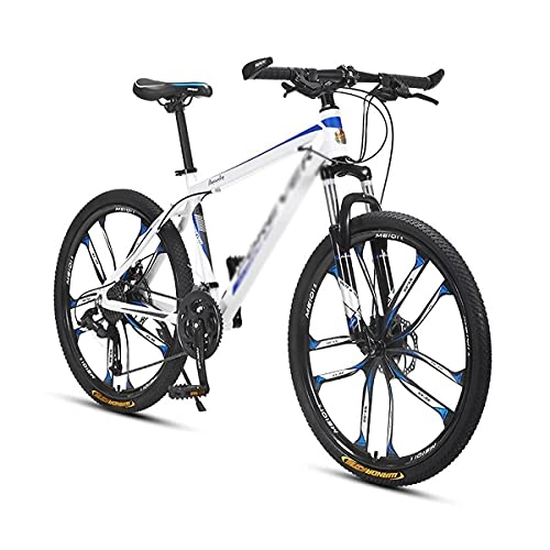 Mountain Bike : MENG 26 inch Mountain Bike 21 Speed Dual Disc Brake City Moutain Bicycle Suitable for Men and Women Cycling Enthusiasts / Blue / 27 Speed
