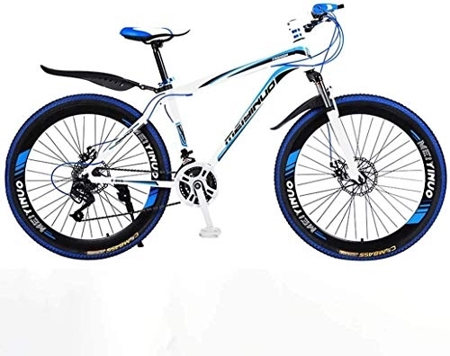 Mountain Bike : Mens Bicycle, 26In 24-Speed Mountain Bike for Adult, Lightweight Aluminum Alloy Full Frame Road Bike, Wheel Front Suspension Disc Brake, (Color : Blue, Size : E)