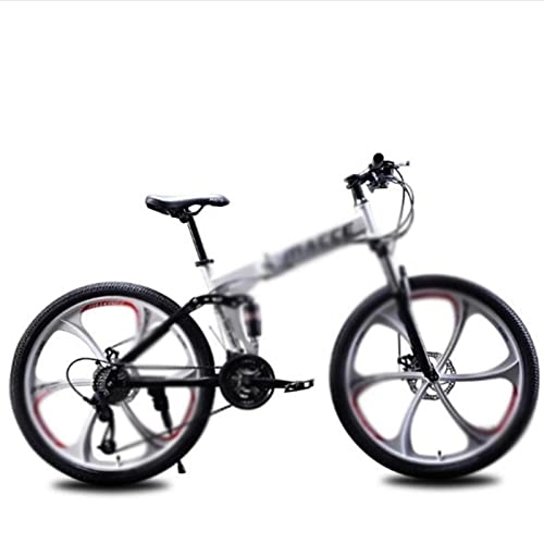 Mountain Bike : Mens Bicycle Non-Collapsible Mountain Bike 26 inches Dual disc Brake Aluminum Alloy Material Suitable for Men (Color : Black) (White)