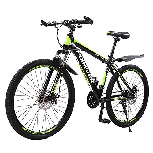 Mountain Bike : Mens Mountain Bikes, 24-Speed Hardtail Mountain Bike, Dual Disc Brake High Carbon Steel Frame, Mountain Bicycle with Front Suspension, 26 inch, Green