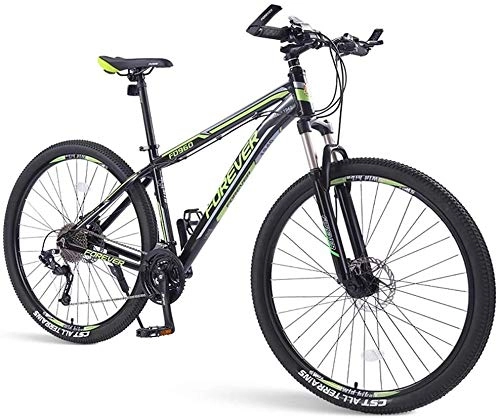Mountain Bike : Mens Mountain Bikes, 33-Speed Hardtail Mountain Bike, Dual Disc Brake Aluminum Frame, Mountain Bicycle with Front Suspension (Color : Green, Size : 26 Inch)