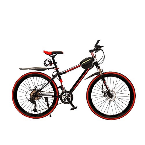 Mountain Bike : MH-LAMP Bike, Mountain Bike Rear Mudguard, 26 Inch, Bicycle Dual Disc Brake, MTB Front Suspension, Bike 24 Speed, MTB Bike Pedals Aluminium, Steel Frame, Sports Leisure
