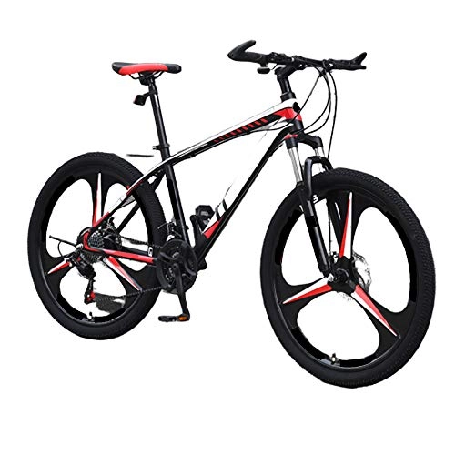 Mountain Bike : MH-LAMP Mountain Bike Disc Brakes, MTB Mudguard, 27 Speed, 26 Inch, Front Suspension, Bike Quick Release Seat, Steel Frame, with Bottle Holder, Bell