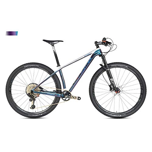 Mountain Bike : MICAKO Mountain Bike, 27.5 / 29 Inch with Super Lightweight Carbon Fiber Mechanical Double Disc Brakes, Premium Full Suspension and XX1-12 Speed Gear, White, 27.5inch*15inch