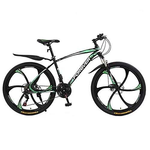 Mountain Bike : MJL Beach Snow Bicycle, Adult 24 inch Mountain Bike, Double Disc Brake City Road Bicycle, Trail High-Carbon Steel Snow Bikes, Variable Speed Mountain Bicycles, A, 24 Speed, B, 27 Speed