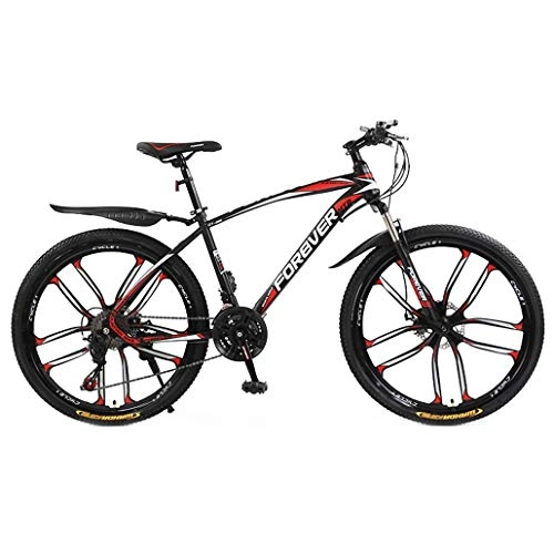 Mountain Bike : MJL Beach Snow Bicycle, Adult Variable Speed Mountain Bike, Double Disc Brake City Road Bicycle, Trail High-Carbon Steel Snow Bikes, 24 inch Mountain Bicycles, C, 21 Speed, a, 27 Speed
